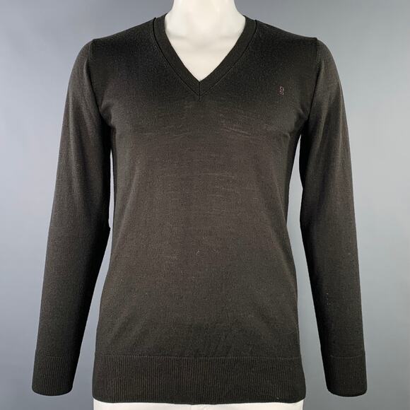 G-STAR Size XL Brown Merino Wool V-Neck Pullover - Picture 1 of 6